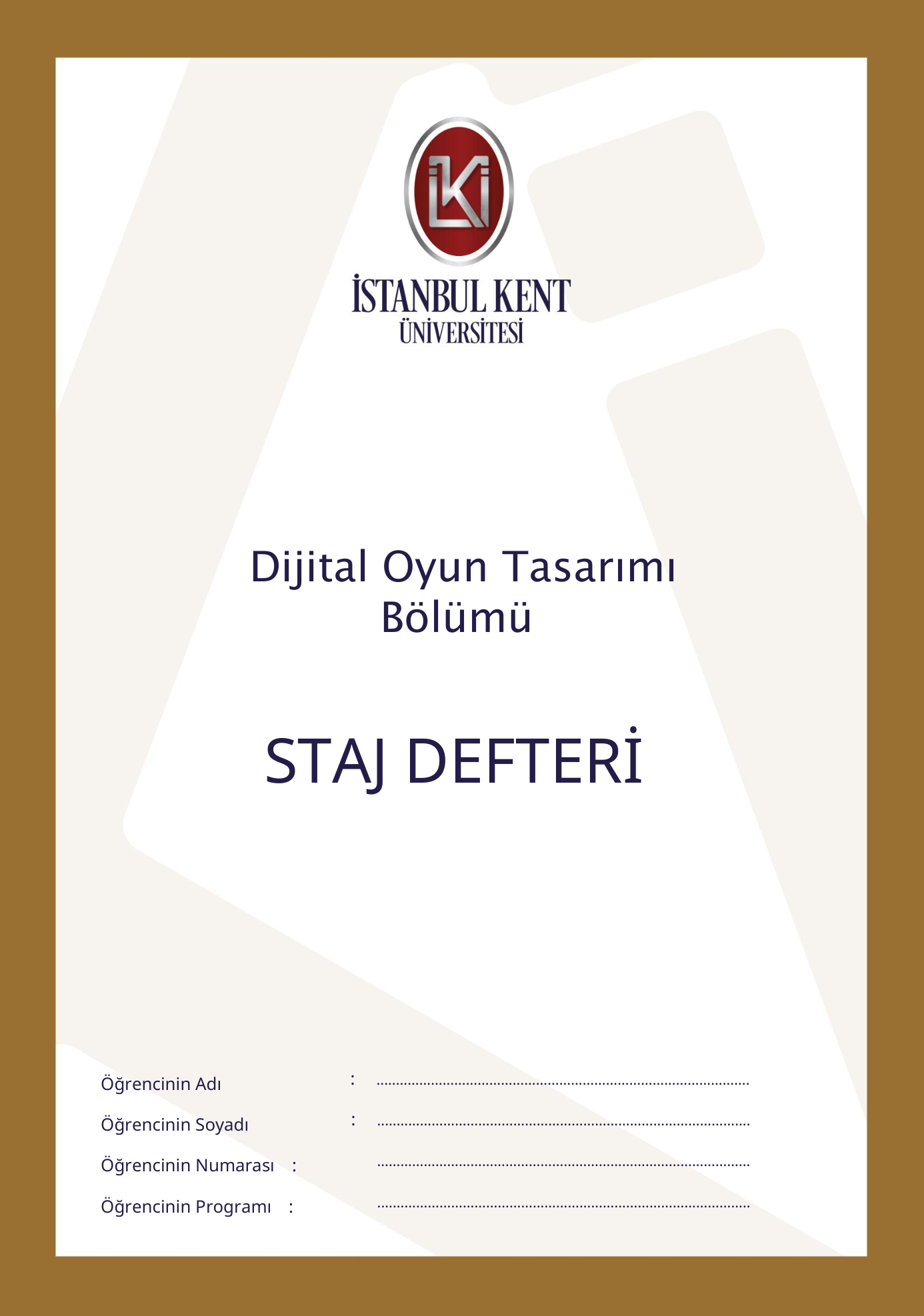 Staj Defteri in Turkish
